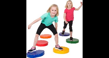 Spordas balans speelmatten set van 6 kleurrijke geluid pads.