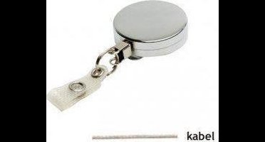Zilveren metalen yoyo met kabel en vinyl strap / Skipashouder