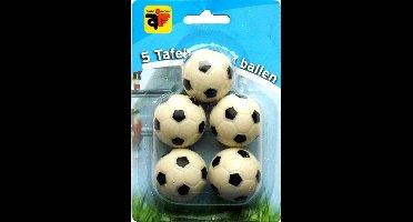Tafelvoetbal balletjes zwart/Wit - 5 Stuks - tafelvoetballertjes