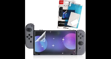 Geschikt voor Nintendo Switch Screenprotector met Schoonmaakdoekje