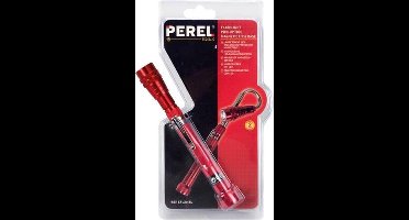 Perel Zaklamp Met Grijpstok 18 Cm Staal Rood/zilver