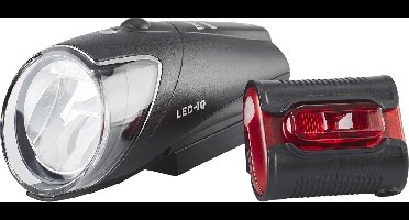 Verlichtingsset Busch und Müller IXON IQ Premium 80 Lux + IXBLACK Senso - zwart