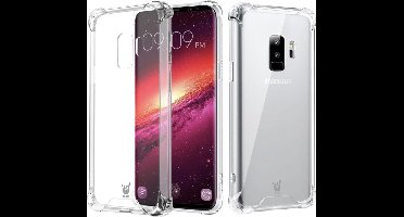 Hoesje Transparant geschikt voor Samsung Galaxy S9 Plus - Shock Proof Hoesje Case met Versterkte rand