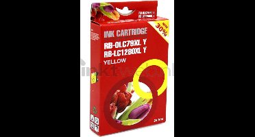 FLWR - Inktcartridge / LC-1280 / Geel - Geschikt voor Brother