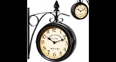 Deuba Stationsklok – Vintage Analoog Wijzerplaat 33x29 - Zwart