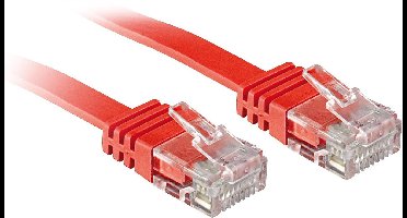 Lindy - Cat.6 Flachband-Patchkabel ungeschirmt, rot, 0,3m