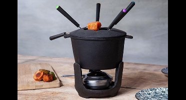 Cosy&Trendy Fondue set - Gietijzer - Optimale warmteverdeling - 6 personen - Inclusief Fonduevorken