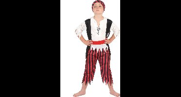 Zwart en rood piraten kostuum voor jongens - Verkleedkleding