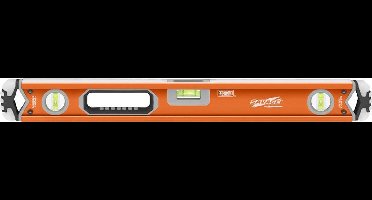 Aluminium waterpas 60 cm - met gel shock bescherming - 1 stuk - V-hals voor buizen en hoeken