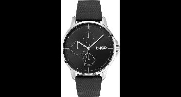 Hugo Focus 1530022 Horloge - Leer - Zwart - Ø 42 mm