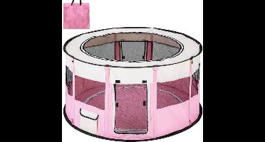 Topmast Nylon Puppyren Rond | Roze - 114 x 114 x 60 cm -  Puppyrennen Opvouwbaar