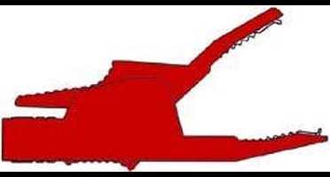 GEISOLEERDE KROKODILLENKLEM 4mm 34A, CONTACTBEVEILIGING / ROOD (AK2B 2540) (HM3411S)