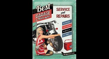 Best Garage for Motorcycles Metalen wandbord in relief 40 x 30 cm