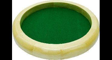 HOT Games dobbelspel dobbelpiste rond hout 35cm groen vilt.