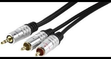 HQ - audiokabel - HQAS3458-5 Audio / Video kabel - 3.5mm - RCA - 5.00m - zwart