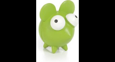 Rubber hondenspeelgoed Mixie Mouse. Groen. 6 cm.