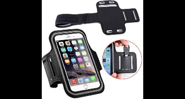 Hardloop Telefoonhouder Zwart - Universele Sportband Armband voor Telefoon tot 5.5 inch