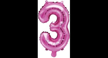 PARTYDECO - Roze aluminium cijfer ballon - Decoratie > Ballonnen
