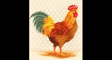 Rooster in Henhouse - borduurpakket met telpatroon Vervaco 75131