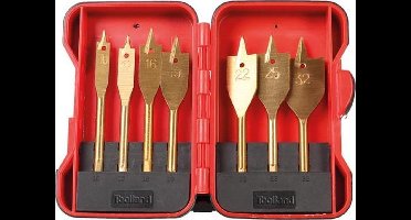 Toolland Speedboren, voor hout, titanium coating, set van 7 stuks, maten Ø 10-12-16-19-22-25-32 mm