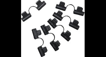 Nature - Dubbel bevestigingsclip (6 stuks) - zwart - voor kweektunnels