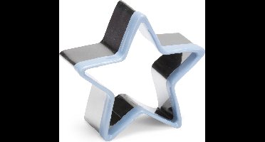 uitsteekvorm ster 6,5 x 6,5 cm rvs zilver/lichtblauw