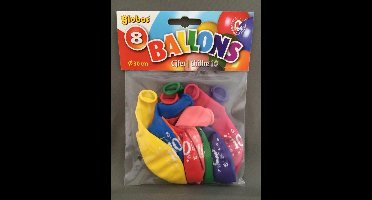 Ballonnen cijfer 10 no. 12 eenzijdig 1 zakje met 8 stuks