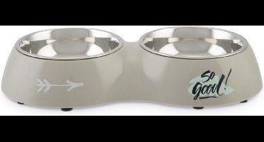 Beeztees So Good - Hondenvoerbak - Plastic - Grijs - 34x17,5x5,5 cm