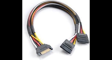 Akasa SATA Power Splitter, Male 15pin SATA to 2 x 15pin SATA Female power connectors