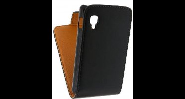 Xccess Leather Flip Case LG Optimus L4 II E440 Black