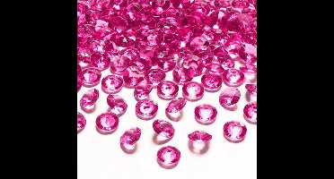 Partydeco - Tafel diamant magenta 12mm