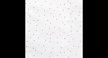 Partydeco - Servetten stipjes goud / wit 20 stuks