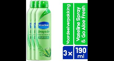 Vaseline Spray & Go Aloe Fresh - 3 x 190 ml - Bodylotion - voordeelverpakking
