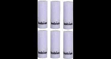 Bolsius Stompkaars Rustiek - Pastel Paars - H19xD7 cm - 6 stuks