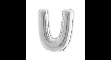 Folieballon letter U zilver (100cm)