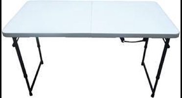 Lifetime - buffettafel 122cm - hoogte verstelbaar - inklapbaar als koffer - wit - werktafel - inklapbaar - bijzettafel