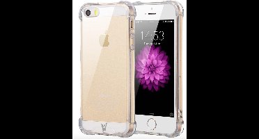 Hoesje geschikt voor Apple iPhone 5 / 5s / SE - Siliconen Hoesje met Versterkte Rand Shockproof Transparant Doorzichtig, TPU Gel Soft Hoesje