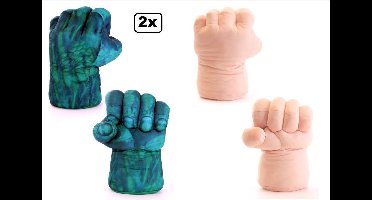 2x Paar Mega smash hand groen en beige