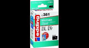 Edding Inktcartridge vervangt Brother LC-980BK Compatibel Zwart EDD-381 18-381