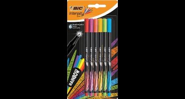 Bic fineliner Intensity, blister met 6 stuks in geassorteerde regenboogkleuren
