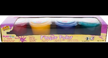 vingerverf / waterverf set basis kleuren - 8 x 90 ML - knutselen / creatief bezig zijn met kinderen