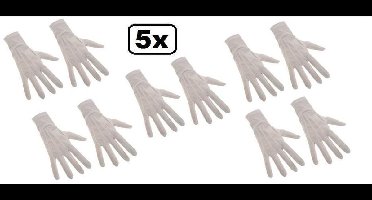 5x Luxe Prins handschoenen wit mt.L