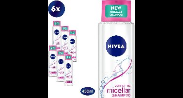 NIVEA Comforting Micellar Shampoo - 6 x 400 ml - Voordeelverpakking