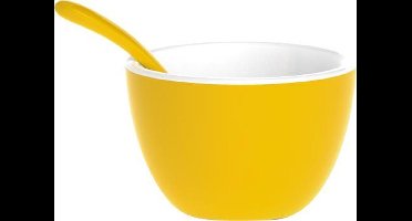 Zak!Designs Twotone Kom - Incl. Lepeltje - Melamine - Ø 7,5 cm - Geel/Wit