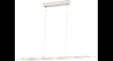 Hanglamp Globo Tasha I LED - Nikkel mat/Chroom - Glazen plaatjes