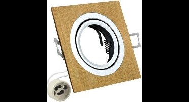 Inbouw spot GU10 - aluminium - vierkant armatuur - geborsteld - goud/zilver 92mm