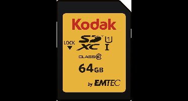 Kodak Premium Performance 580X® 64GB SDXC-kaart - Full HD - UHS-I U1 - Class 10 - V10 - SDXC Geheugenkaart
