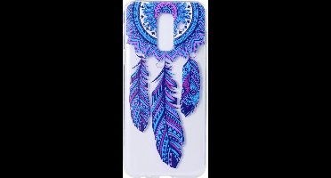 Shop4 - Samsung Galaxy A6 Plus (2018) Hoesje - Zachte Back Case Dromenvanger Kleurrijke Transparant