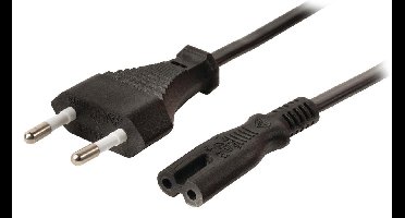 Valueline stroomkabel Euro-plug mannelijk - IEC-320-C7 2,00 m zwart