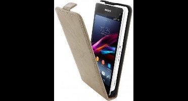 Mobiparts Vintage Flip Case Sony Xperia Z1 Compact Creme